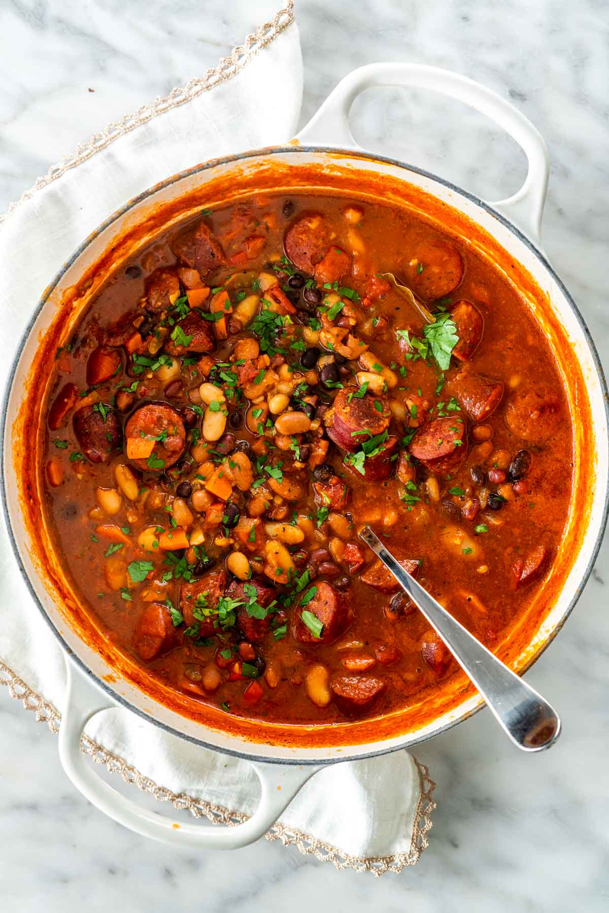 Beans and Sausage Stew - allmycravings