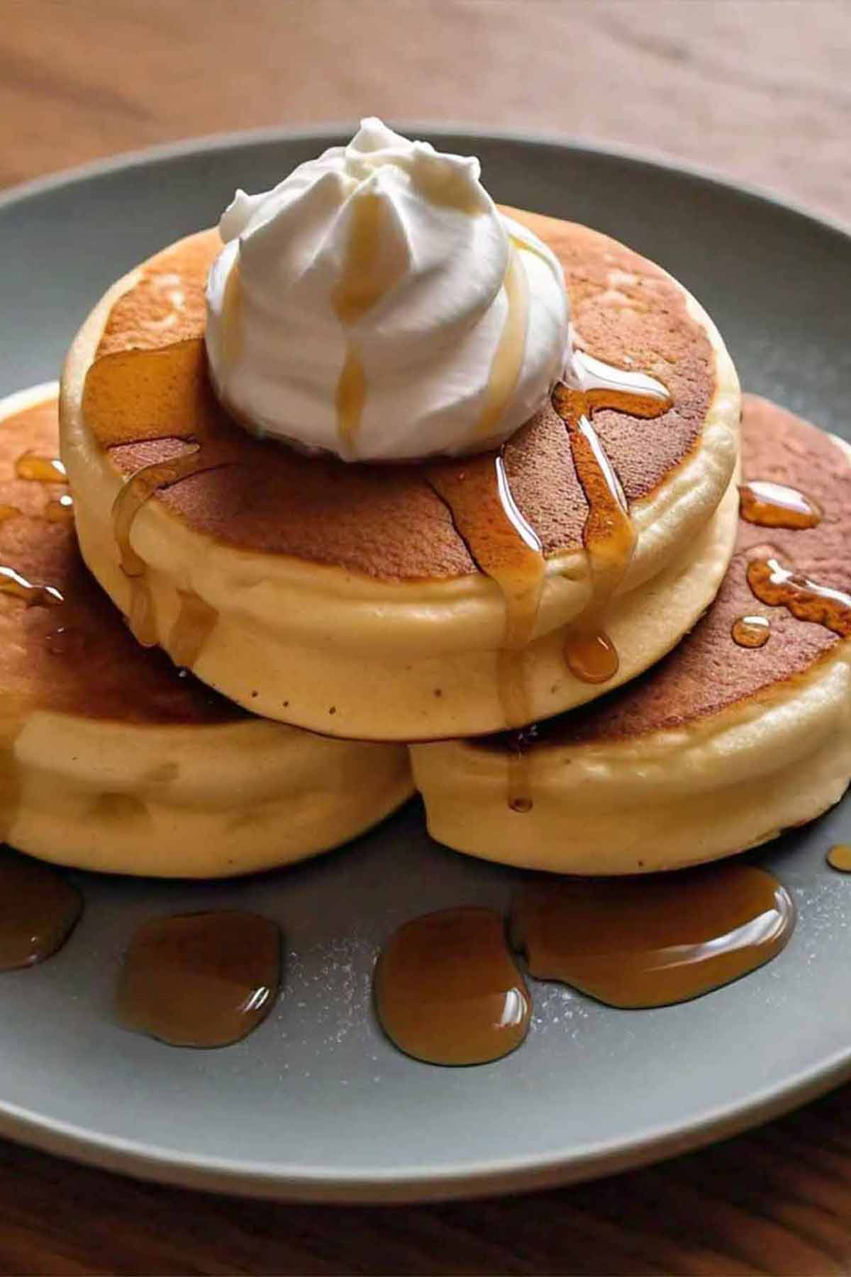 3 japanese pancakes on a plate.