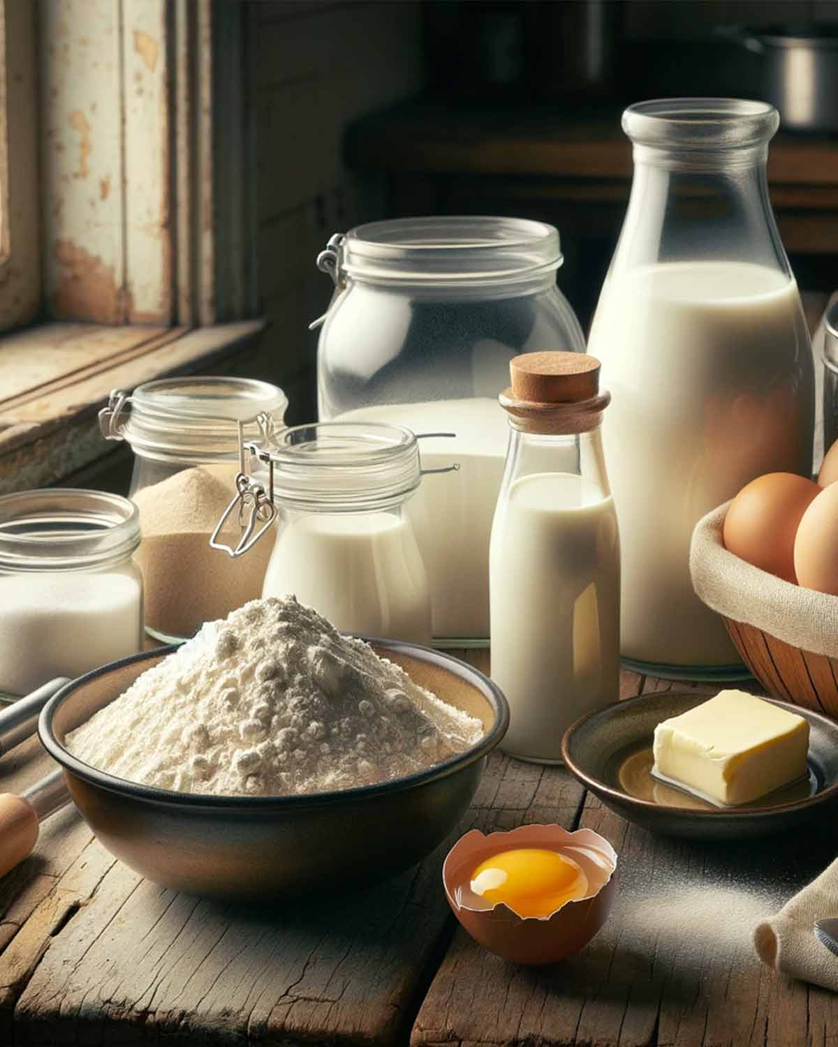 ingredients needed to make japanese pancakes.