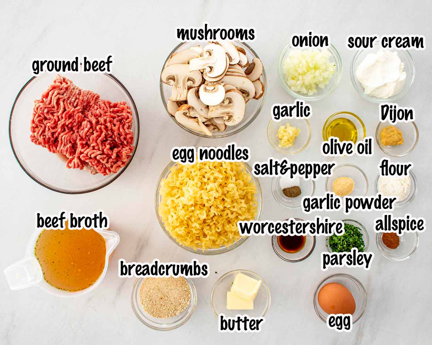 ingredients needed to make swedish meatball stroganoff.