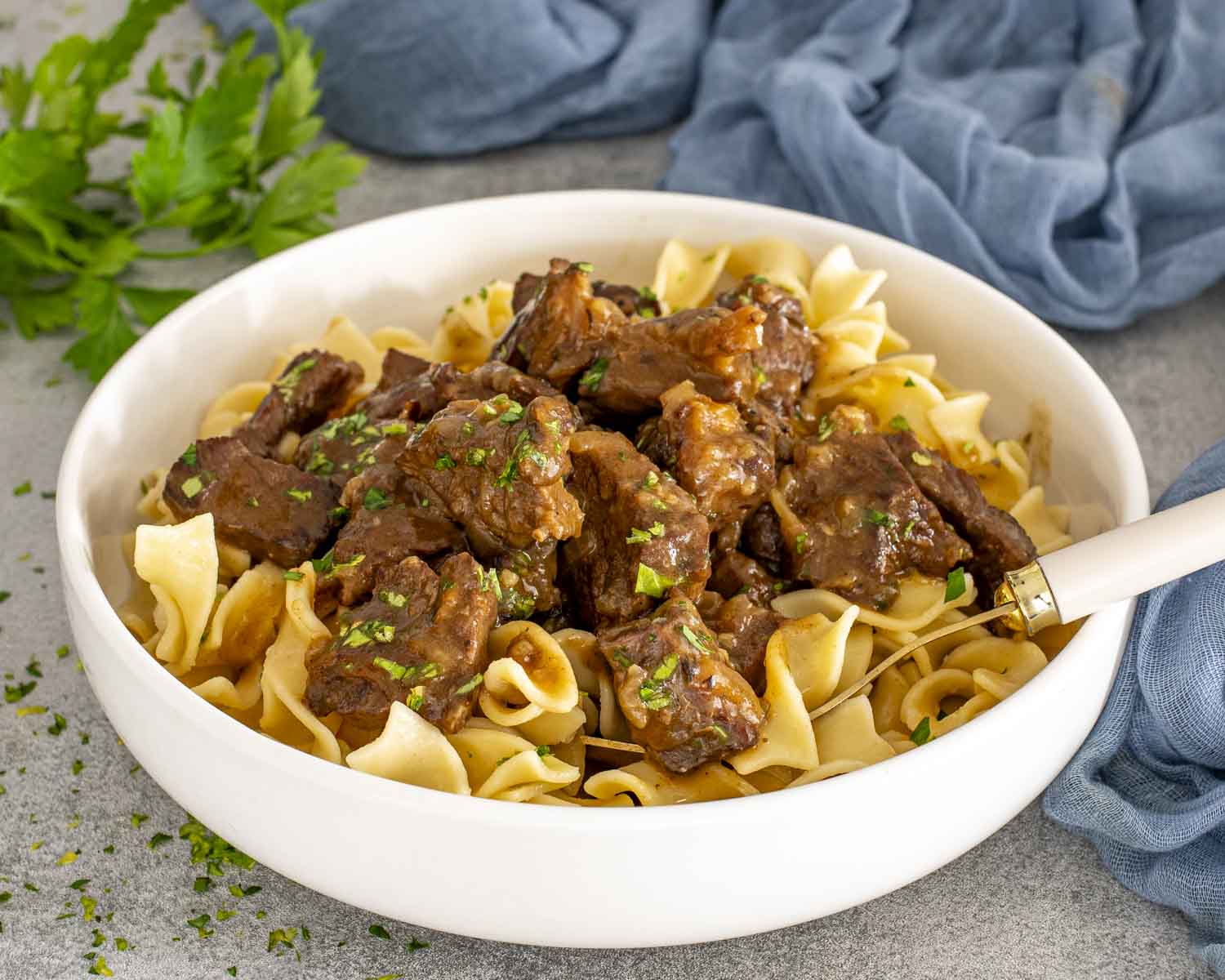 Old-Fashioned Beef Tips and Noodles - All My Cravings