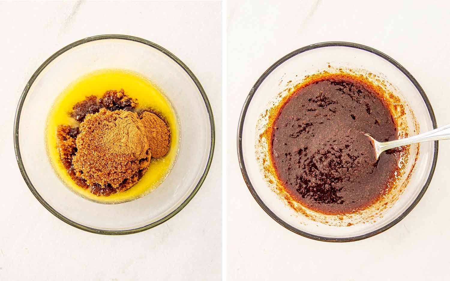 process shots showing how to make cinnamon roll muffins.