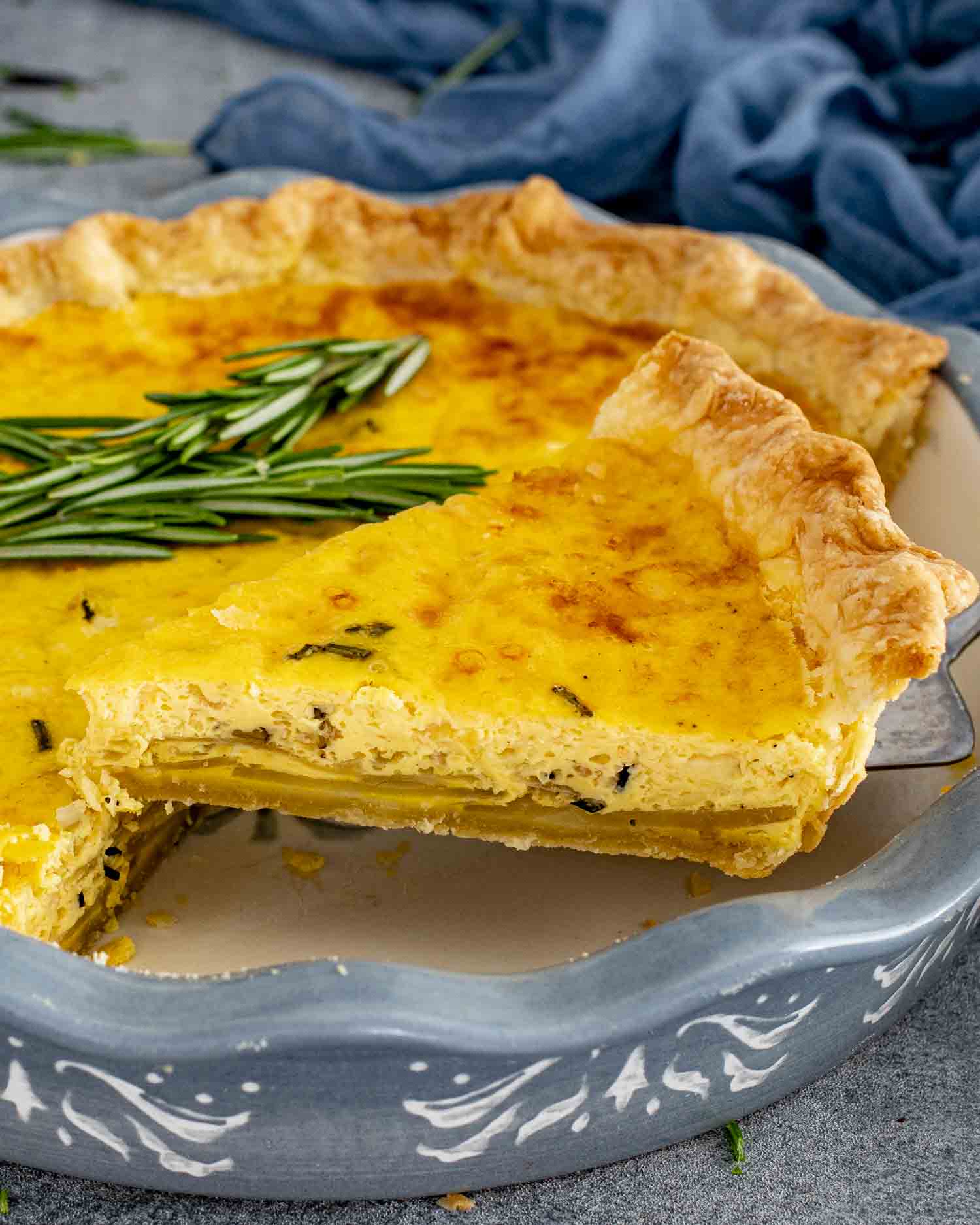 Potato, Rosemary & Cheddar Quiche