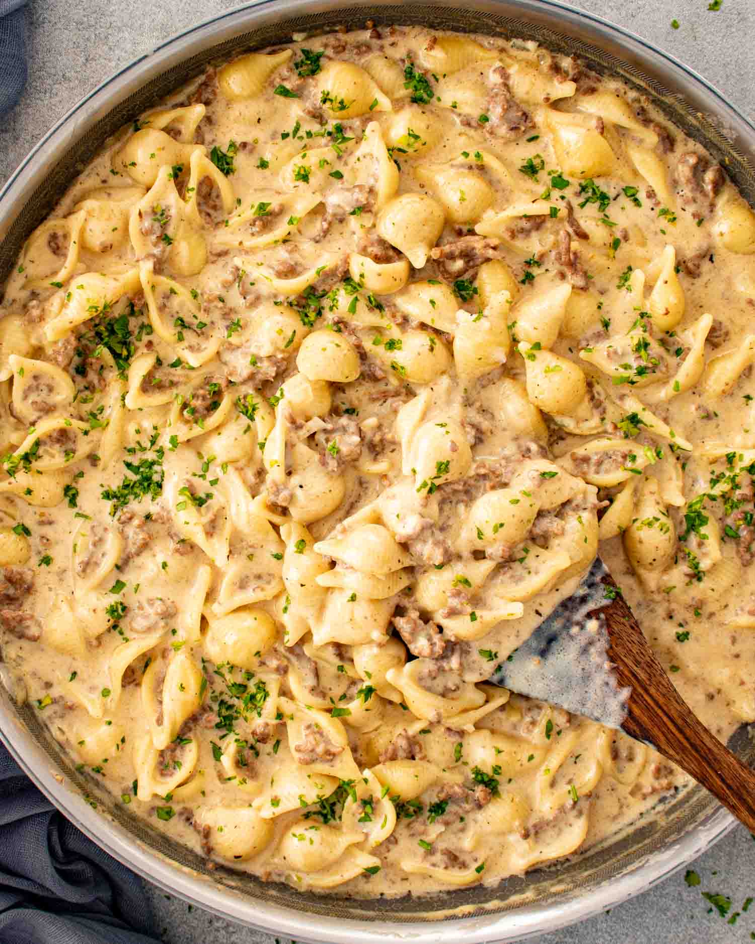 Creamy Beef and Shells