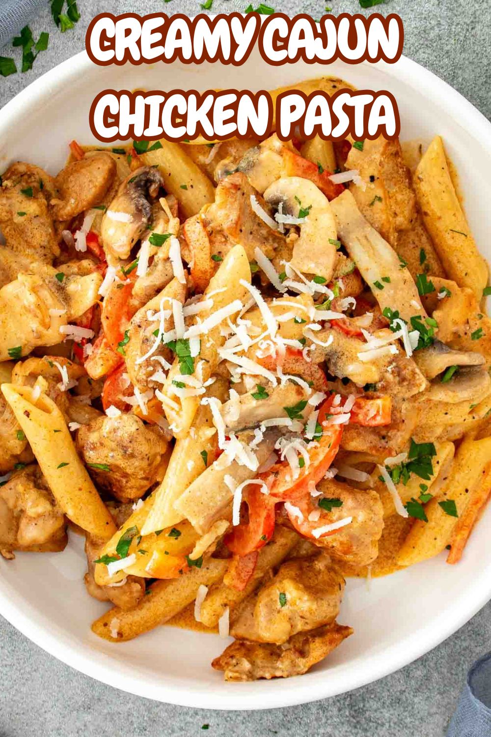 pin for creamy cajun chicken pasta.