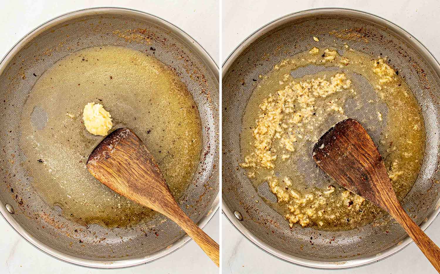 process shots showing how to make creamy cajun chicken pasta.