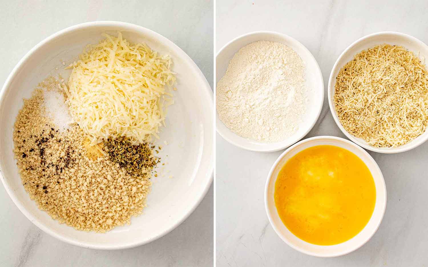 process shots showing how to make zucchini fries with garlic aioli.