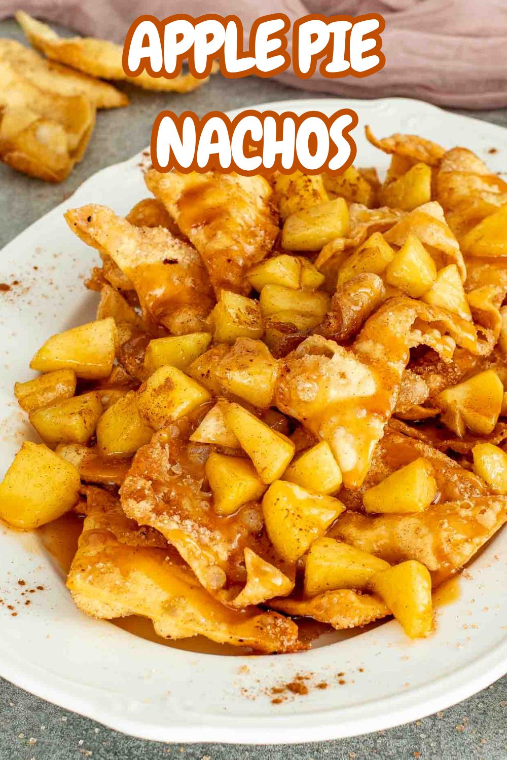 pin for apple pie nachos.