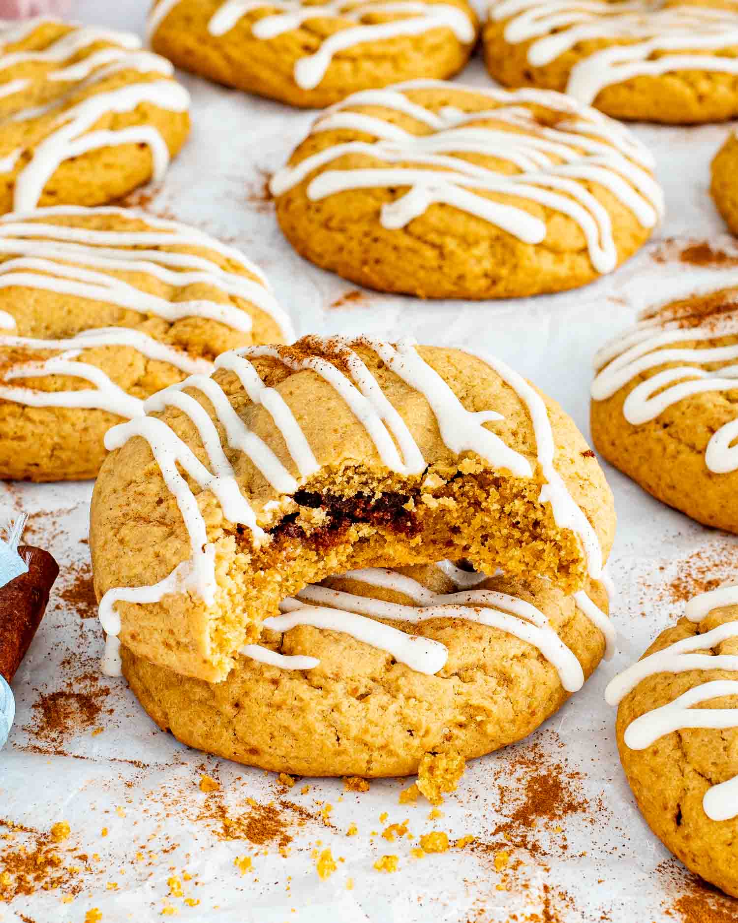 Cinnamon Roll Cookies with Cream Cheese Glaze