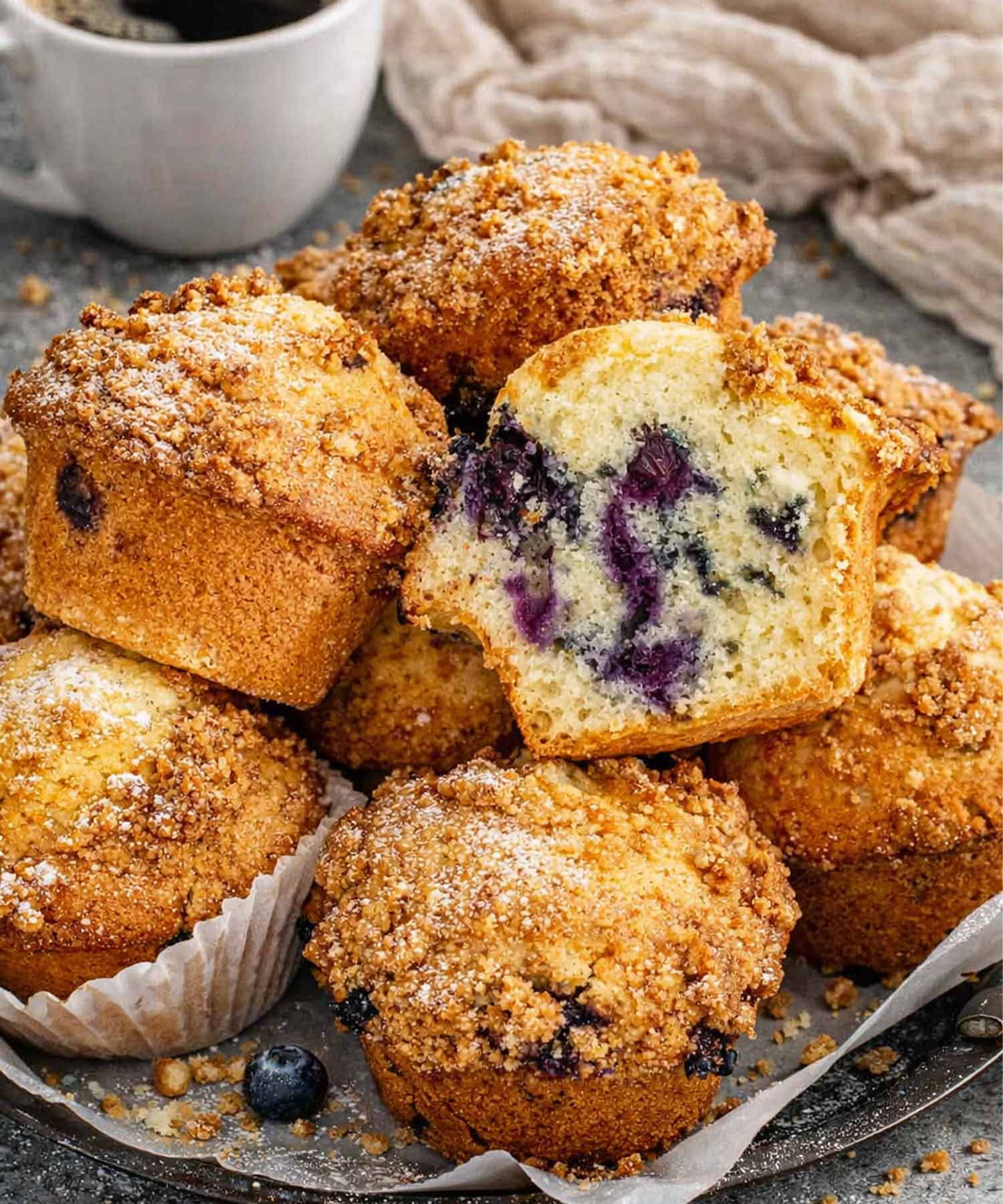 Jumbo Blueberry Crumb Muffins