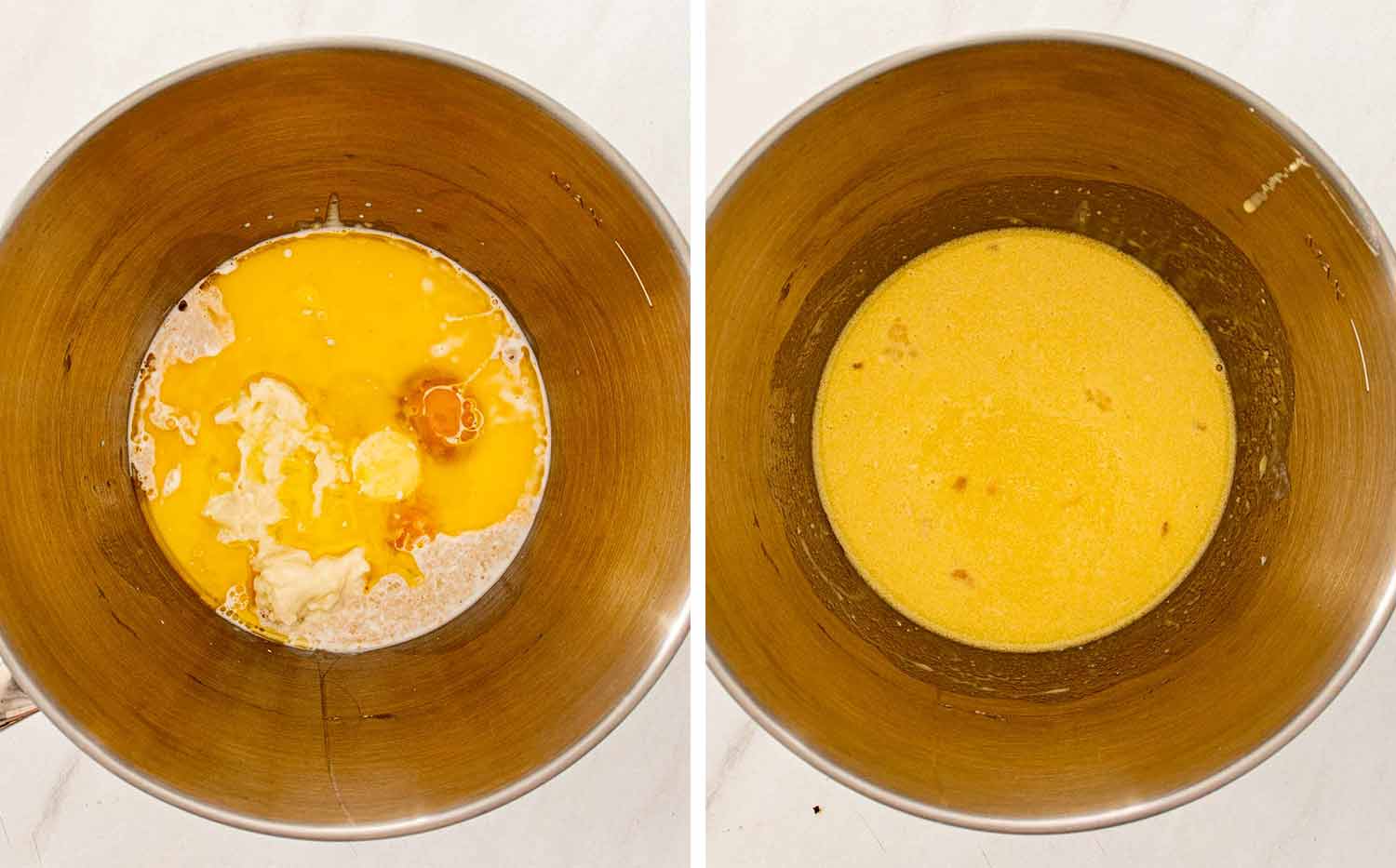 process shots showing how to make jumbo bakery style cinnamon rolls.