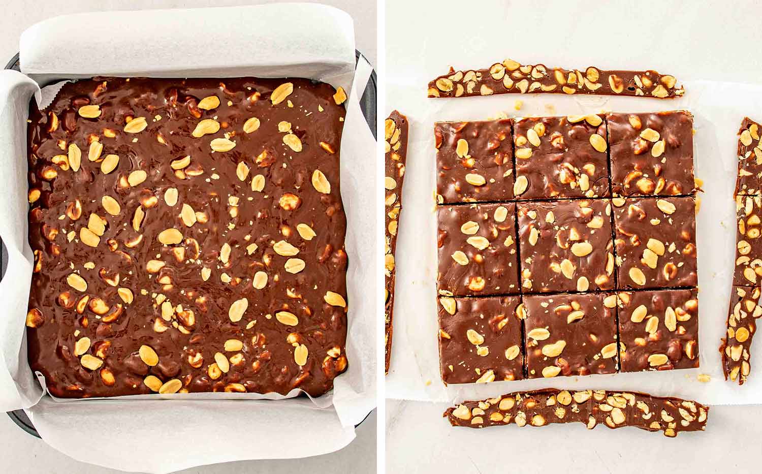 process shots showing how to make eat more bars.