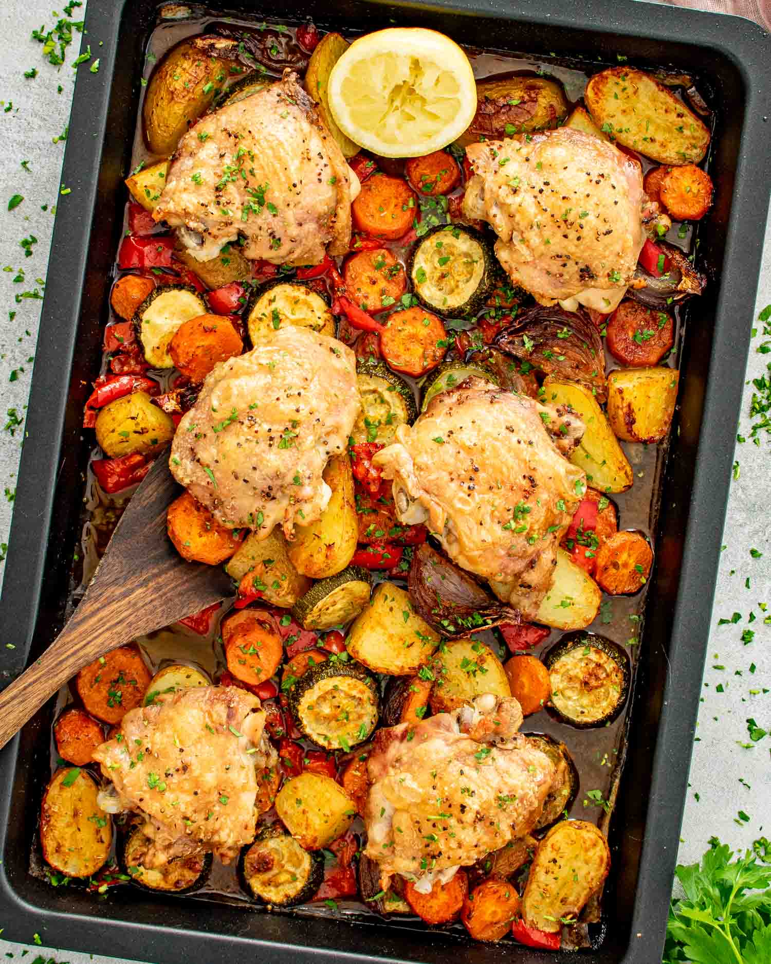 Sheet Pan Chicken Thighs and Vegetables