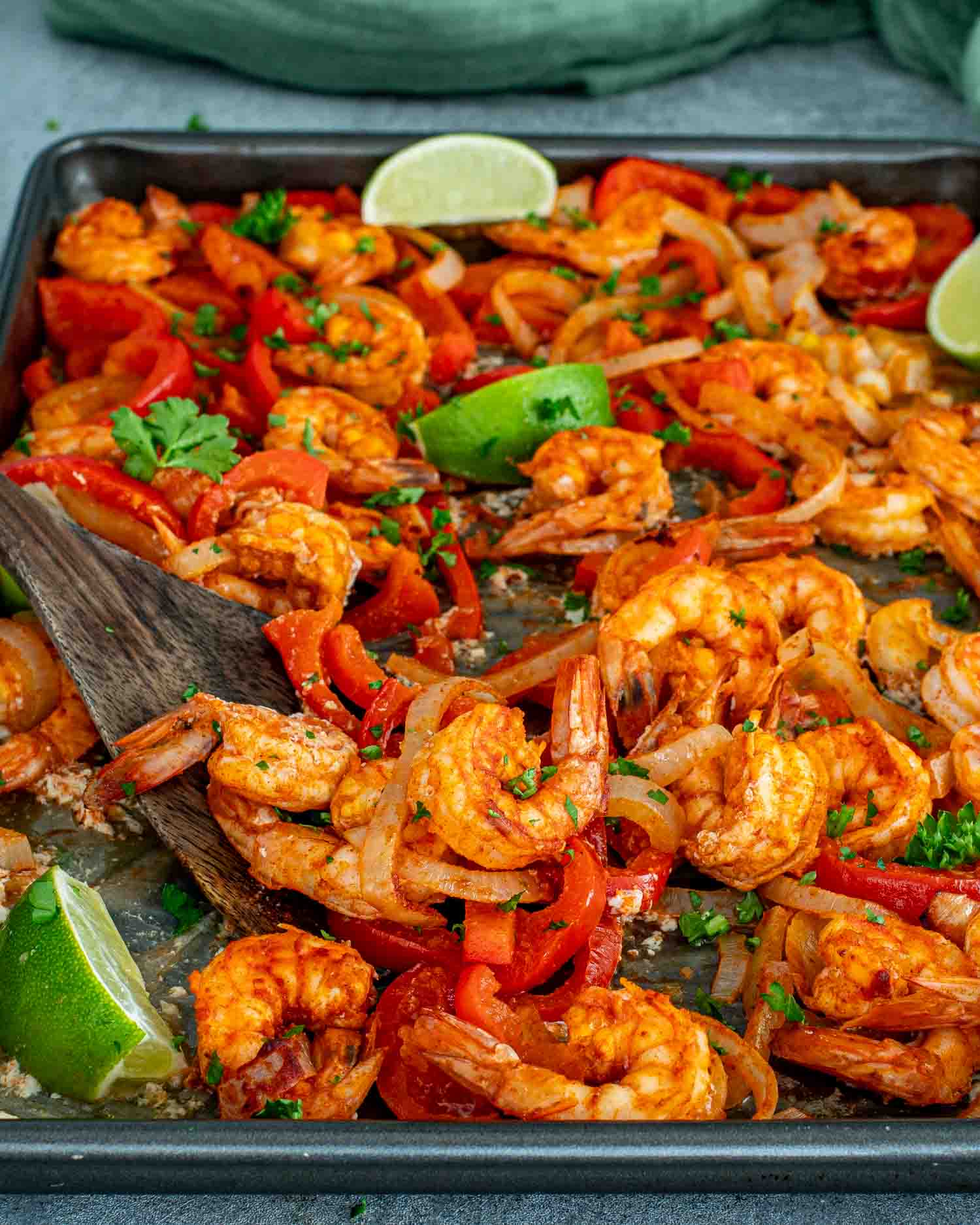 Sheet Pan Shrimp Fajitas