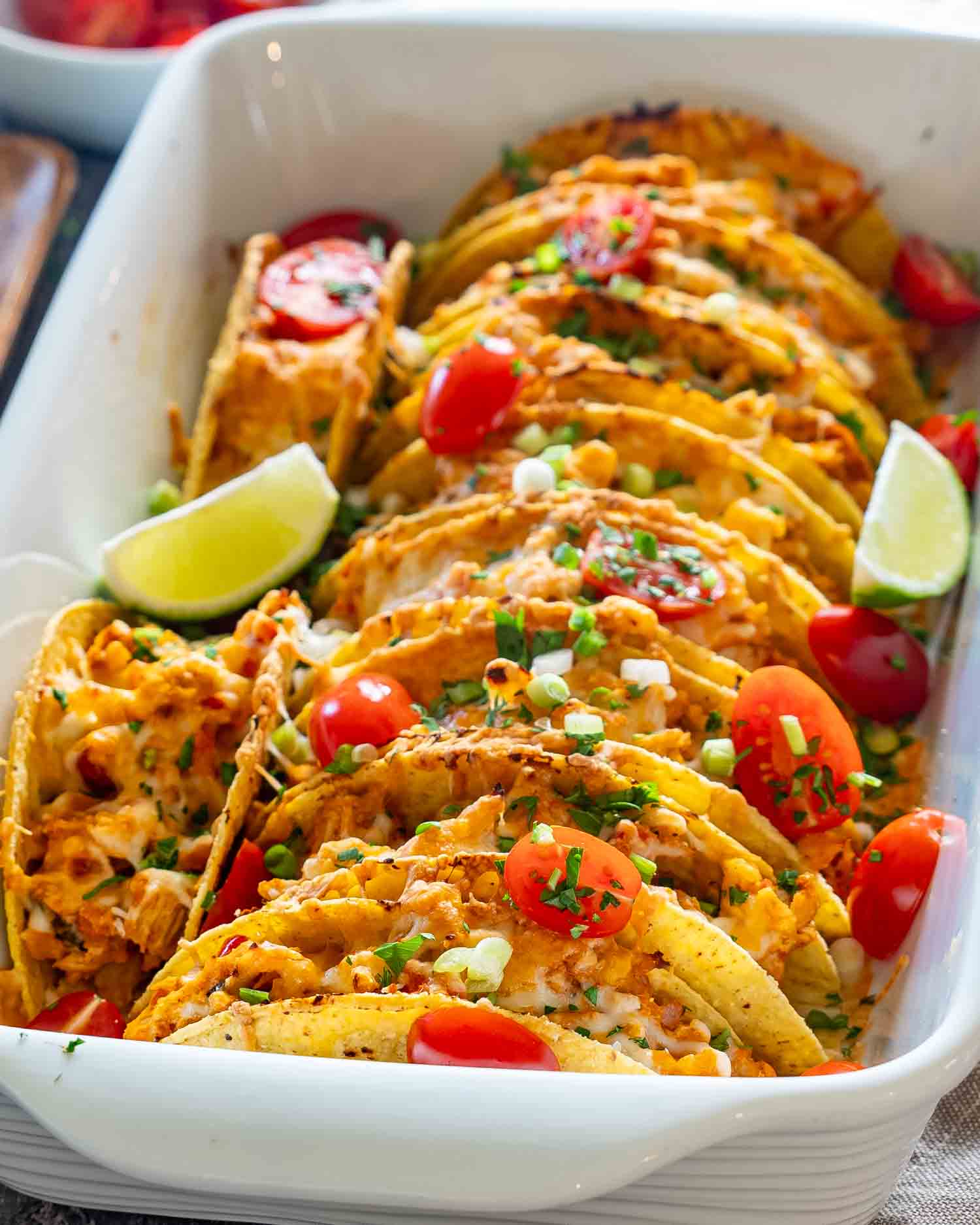 Cheesy Baked Chicken Tacos