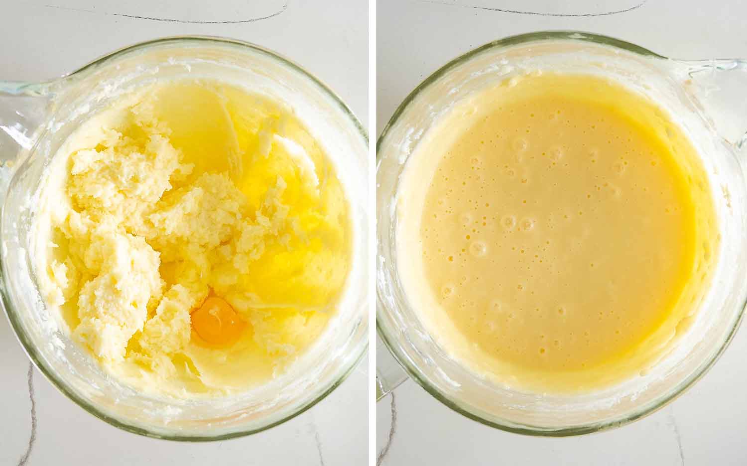 process shots showing how to make pineapple cream cheese pound cake.