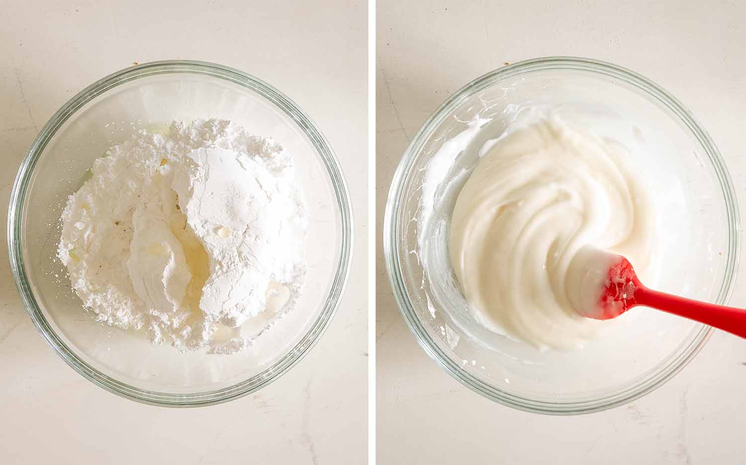 process shots showing how to make pineapple cream cheese pound cake.