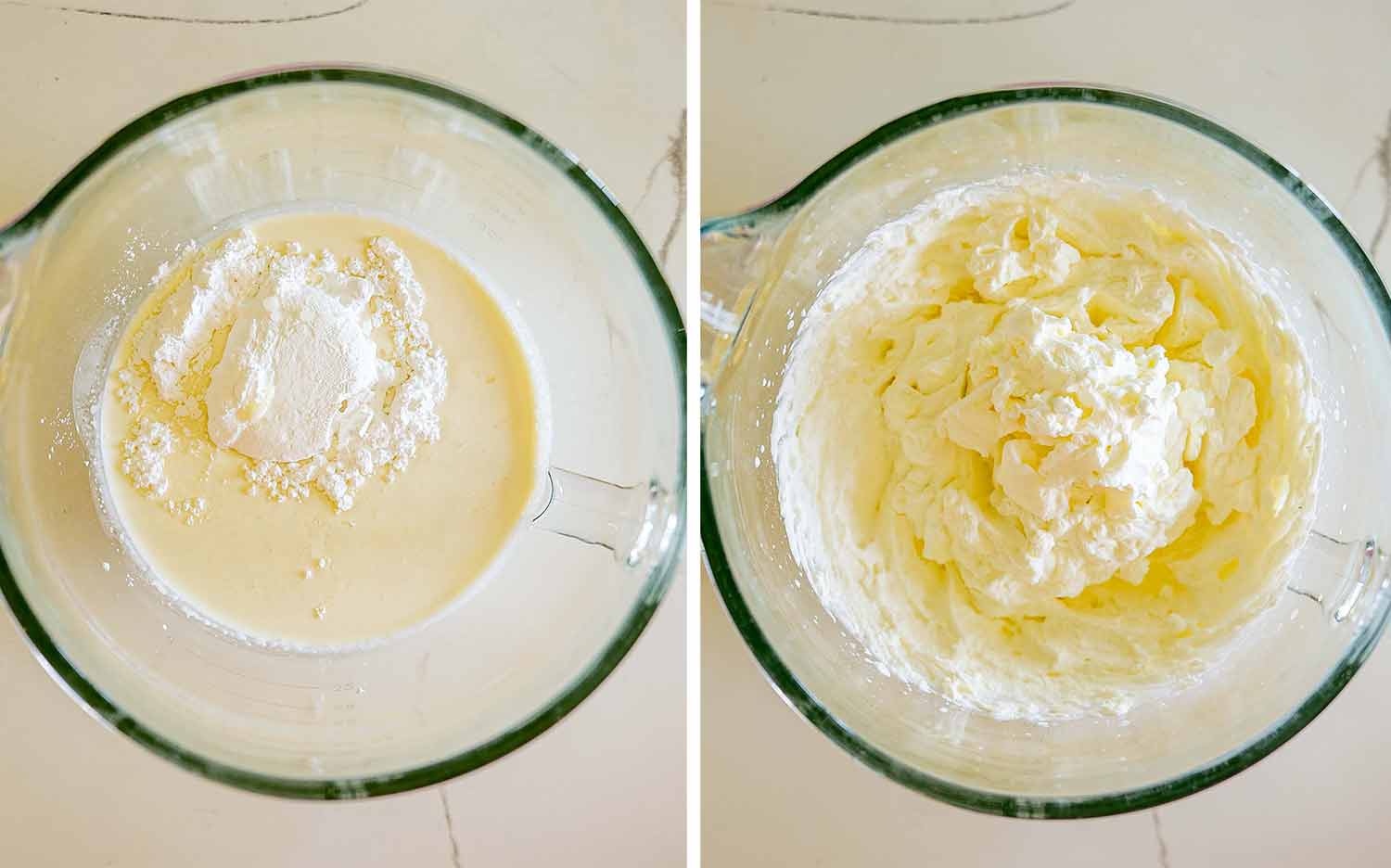 process shots showing how to make strawberry ice box cake.