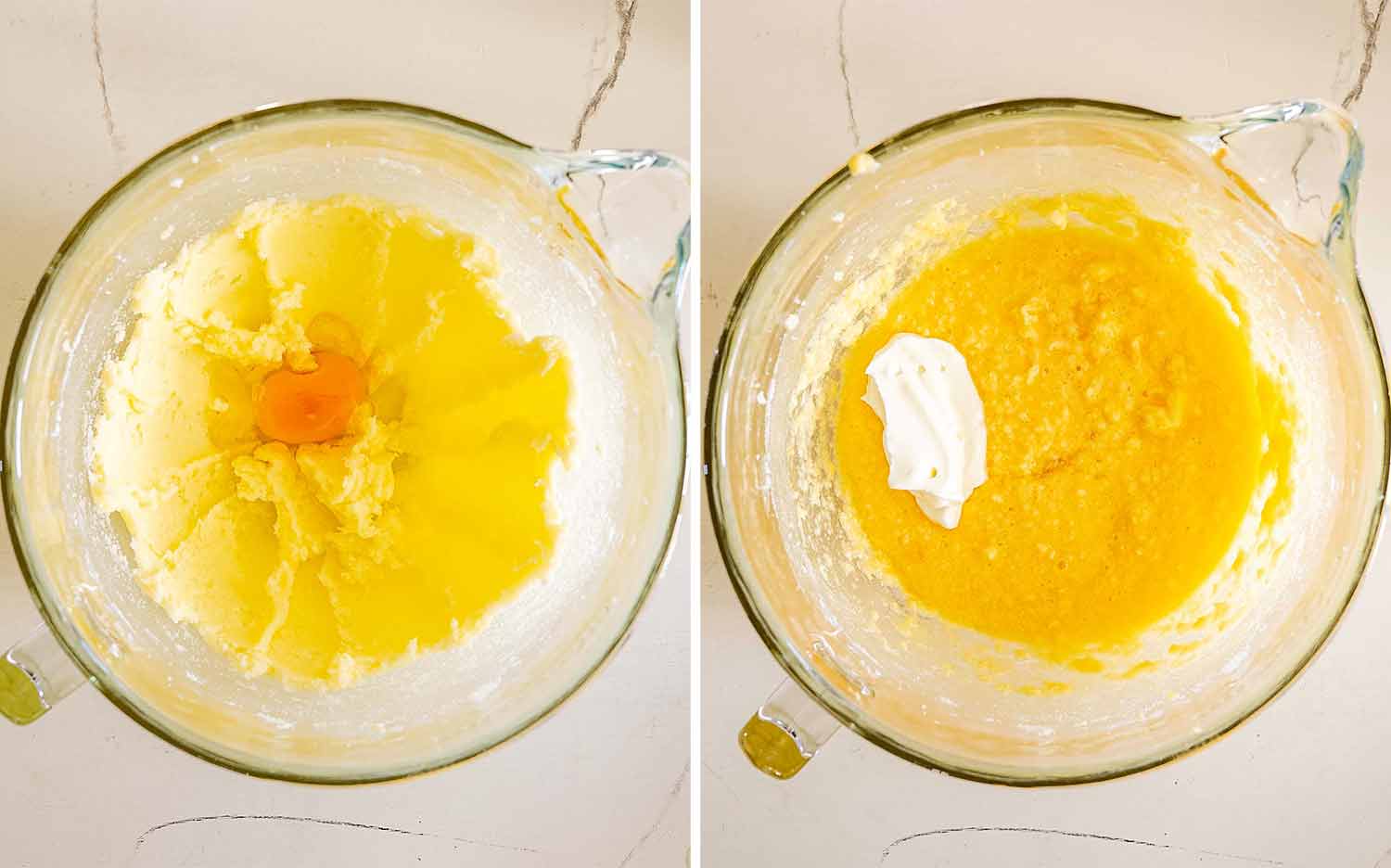 process shots showing how to make almond croissant bars.