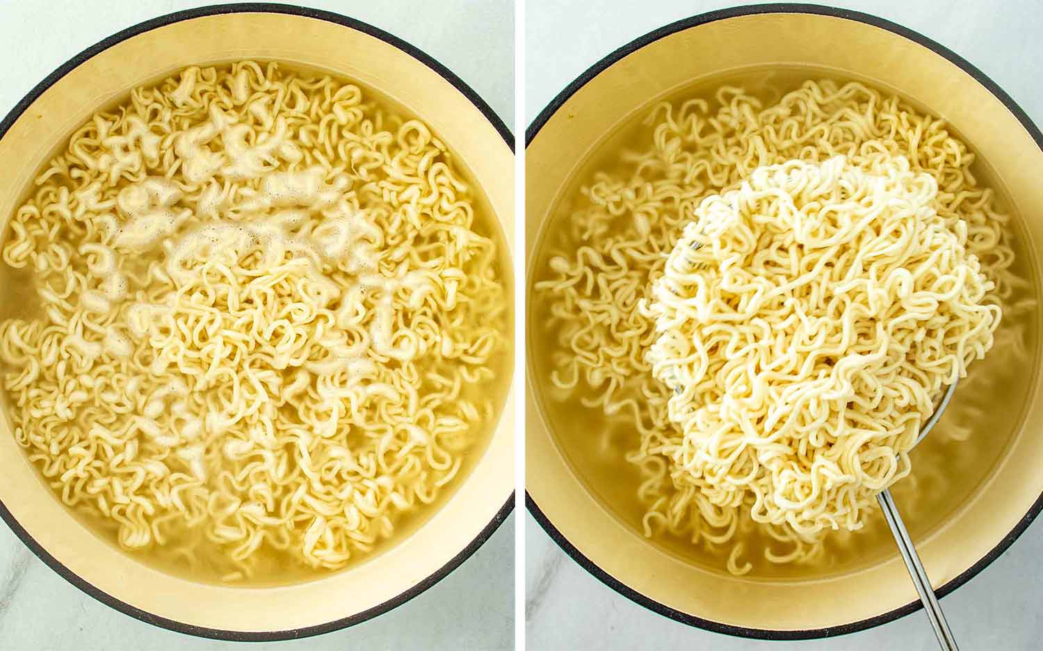 process shots showing how to make weeknight chicken noodle stir fry.