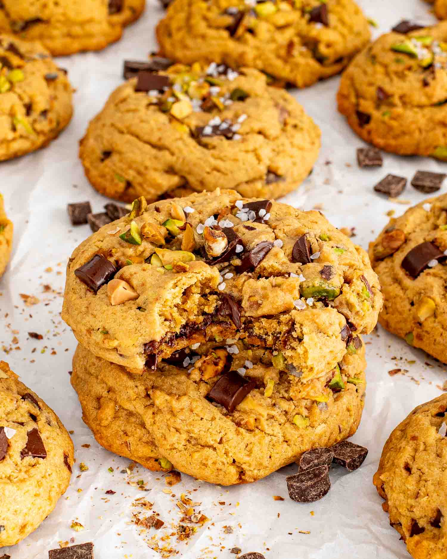 Pistachio Chocolate Chunk Cookies